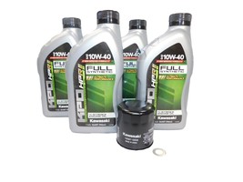 2004-2015 Kawasaki Ninja ZX-10R ZX1000 OEM Full Synthetic Oil Change Kit KAW107 - £64.57 GBP