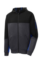 NEW Sport-Tek® Mens Tech Fleece Colorblock Full-Zip Hooded Jacket ST245 ... - $45.97+