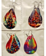 4 PCS Double Sided Christmas Series Dangle Earrings. Christmas Trees - $13.63 CAD