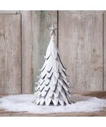 Tin Christmas Tree in Rustic Metal White Wash 12-Inch Country Decor - €34,54 EUR