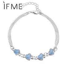 IF ME 2020 Luminous Fashion Love Heart Bangles Bracelets for Women Link Chains S - £10.00 GBP