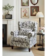 interoknack Vintage Floral Tiger Chair  Black and White Retro Lounge Ar... - $22,031.93 MXN