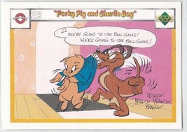 N) 1990 Upper Deck Looney Tunes Comic Ball Card #26/29 Porky Pig and Charlie Dog - £1.58 GBP