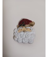 Vintage LF Enamel Santa Brooch Pin 1.5 X 2&quot; - $149.79 MXN