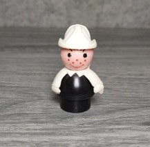 Fisher Price Little People Vintage Plastic FIREMAN White Hat Freckles - $4.46