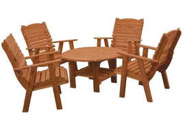 Round Chat Table - Red Cedar Patio Furniture In 2 Sizes - £283.69 GBP+