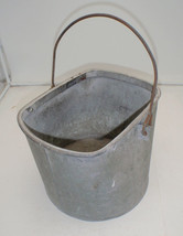 Galvanized Bucket Metal Flat Sides w Handle - £43.07 GBP