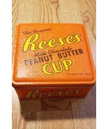 1994 Reese&#39;s Peanut Butter Cup Tin Canister Can Orange - $13.85