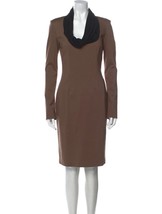 GIO&#39; GUERRERI Cowl Neck Knee-Length Dress w/ Tags Size: US6, IT42 Brown/... - $47.58
