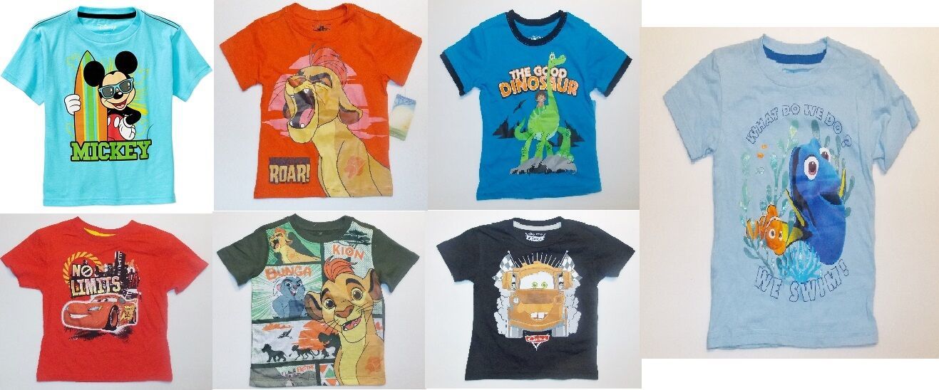 Disney Toddler Boys T-Shirts Mickey Lion King Dory Cars ETC Various Sizes NWT - £7.80 GBP