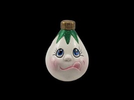 Vintage Hand Painted Christmas Ornament Figure Snowball Egg Face Anthropomorphic - $14.85