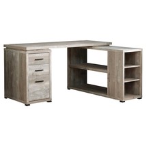 47" Taupe L Shape Computer Desk With Three Drawers - $15,487.74 MXN