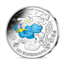 France 10 Euro Silver 2020 Clumsy The Smurfs Colored Coin Cartoon 01848 - $49.49