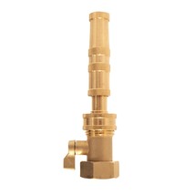  Heavy-Duty Brass Adjustable Twist Hose Nozzle with Garden Hose Shut off Valve  - £12.36 GBP