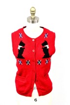 VTG 80s Robert Scott Ltd. 100% Wool Sweater Vest Scotty Red Scottish Terrier 34 - £61.35 GBP