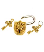 BRASS HANUMAN LOCK w 2 KEYS 3.5&quot; Unique Collectible Big Solid India Monk... - $467.06 MXN