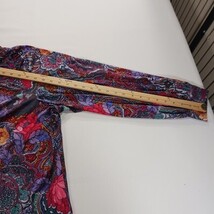 Vintage Floral Blouse Top Notch Long Sleeve Collared Shirt Women’s Chest 59" image 8