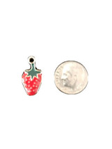 Strawberry enamel Pendant charm - £9.71 GBP