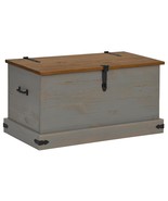 vidaXL Storage Chest Grey Solid pine wood, metal Medium Storage Chest - $379.45 CAD