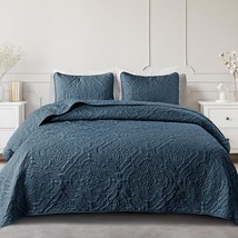 Exclusivo Mezcla Quilt Set Full Queen Size, Lightweight, 90&quot;X96&quot;, Navy Blue - $763.49 MXN