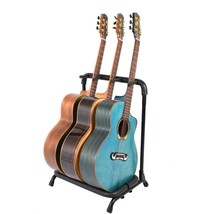 Guitar Stand 3 Holder Folding Organizer Rack Stage Bass Acoustic Guitar - £36.16 GBP