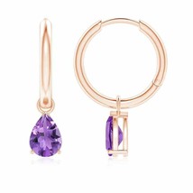 Authenticity Guarantee 
Angara Natural 7x5mm Amethyst Classic Earrings in 14K... - £423.02 GBP