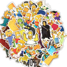 50Pcs Waterproof Vinyl The Simpsons Sticker Pack For Laptop Water Bottle New - £9.39 GBP