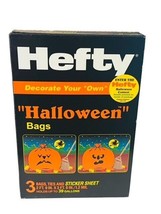 Halloween Pumpkin Hefty Trash Bags 1991 vtg yard decor box witch jack o lantern - £23.42 GBP