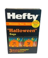 Halloween Pumpkin Hefty Trash Bags 1991 vtg yard decor box witch jack o ... - £23.35 GBP