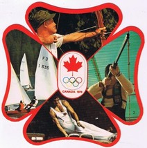 Postcard Die Cut Montreal 1976 Olympics Archery Shooting Vaulting Horse Sailing - $9.89