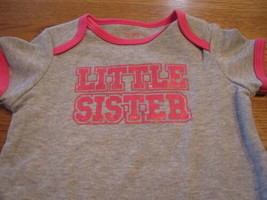 Baby Girls Little Sister 12M gry Bodysuit  months 12 grey Carter&#39;s ^^ - £4.20 GBP
