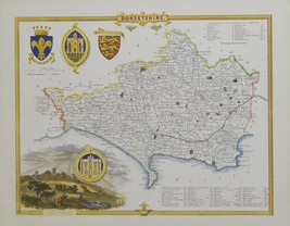 Dorsetshire map - Framed Picture - 12&quot; x 16&quot; - £40.33 GBP