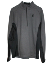 Spyder Men&#39;s Size Large Black Sweater Sweatshirt Pullover Half Zip Grey ... - £17.69 GBP