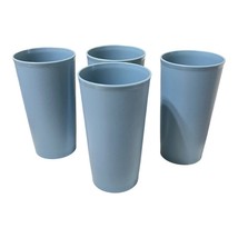 Tupperware Tumblers Classic 12 oz. Cups Gray Blue #873 Set of 4 &#39;G&#39; Vintage - £13.14 GBP