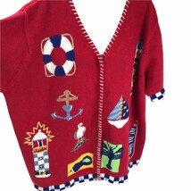 Vintage Quacker Factory SWEATER Top Boat Cape Cod Beach Short Sleeve 2X ... - £18.68 GBP