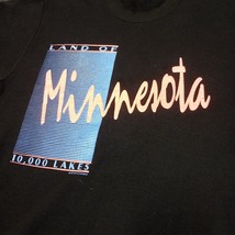Vintage Jerzees Minnesota Sweater Adult XL 46 Black USA Made Land 10000 Lakes - £29.15 GBP