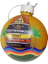 Glowing Key West Florida Southernmost Point Buoy 0 Mile Christmas Tree Ornament - £10.75 GBP
