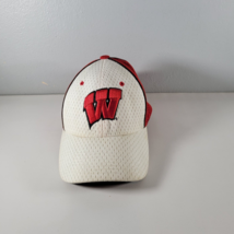 Wisconsin Badgers Mens Hat Fitted White Red Size M/L - £13.50 GBP