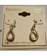 Freedom Brand French Wire Earrings Bronze Tone Matte Finish Teardrop Sha... - $246.34 MXN