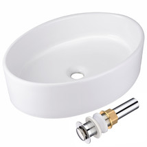 Bathroom Vessel Sink Porcelain Ceramic Vanity Basin Drain Aqt0127 - £110.60 GBP