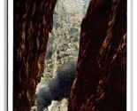 View of Train Through the Crevice Royal Gorge Colorado CO UNP WB Postcar... - $3.91