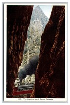 View of Train Through the Crevice Royal Gorge Colorado CO UNP WB Postcar... - £3.12 GBP