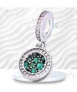 PANDORA Sparkling Green Disc  Charm 799186C02 Us Seller - $65.01 CAD