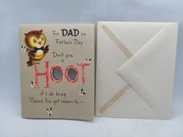 Vintage Hallmark Owl Father&#39;s Day Card Don&#39;t Give A Hoot - $5.93