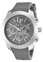 NEW Lucien Piccard 12938-014 Women's Belle Etoile Watch Gray Silicone Chrono Day - $48.46