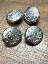 set of 4 vintage Minneapolis Fire Department M F D Silver buttons MN - £31.35 GBP