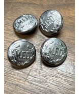 set of 4 vintage Minneapolis Fire Department M F D Silver buttons MN - £30.09 GBP