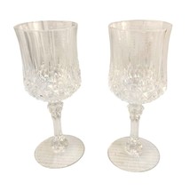 Vintage Crystal Wine Goblets Set Of 2 Elegant Glassware &quot; Cristal d&#39;Arqu... - $30.84