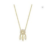 925 Sterling Silver Dreamcatcher Pendant Necklace 18K Gold Plated - £21.23 GBP