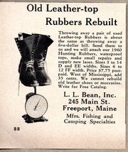 1960 Print Ad L.L. Bean Old Leather Top Rubbers Rebuilt  Freeport,Maine - $8.67